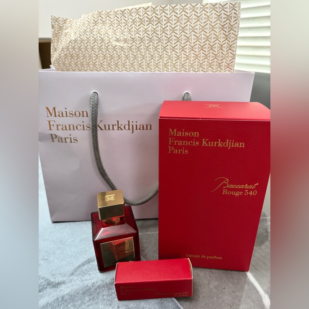 EDIT Baccarat Sparkling Body Oil (used), Boxes, Bag, and Tissue Paper NO PERFUME